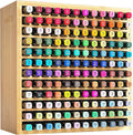 Marker Organizer for 144 Markers - Bamboo Desk Storage Rack