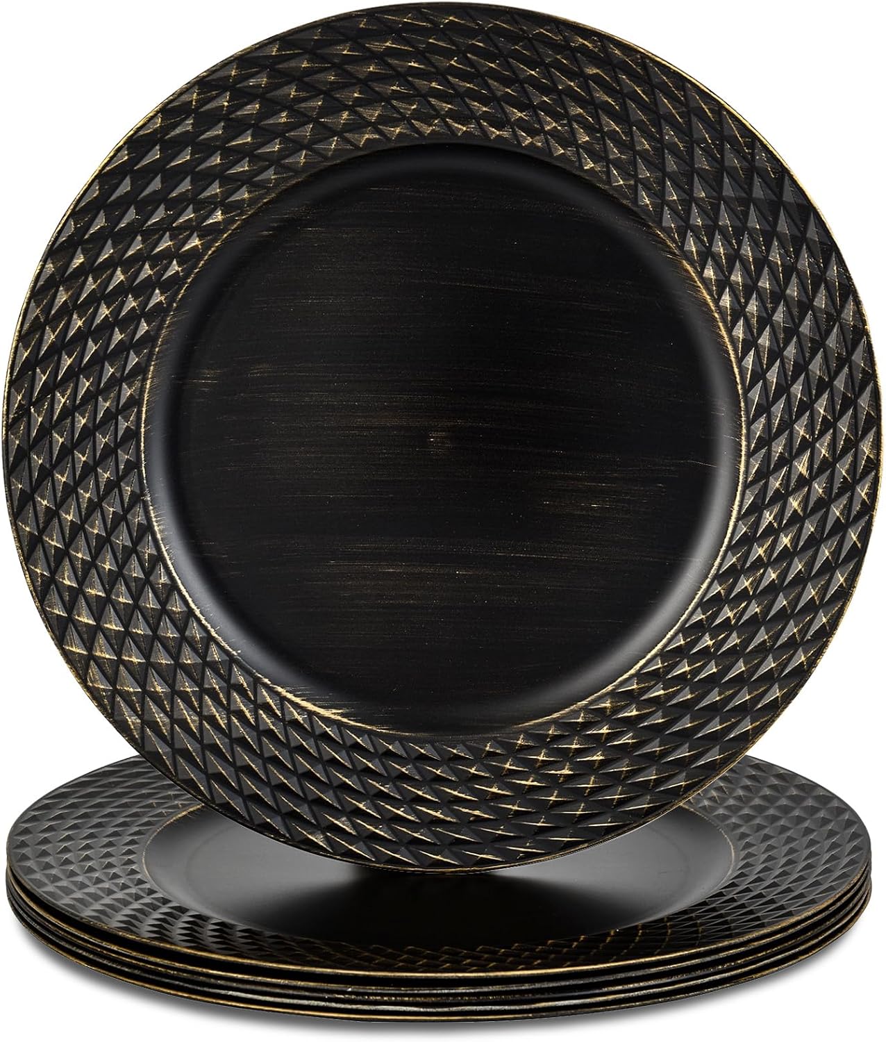 Black Plastic Charger Plates - Elegant Table Setting for Events