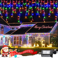 JMEXSUSS 800 LED Christmas Icicle Lights Outdoor Multicolor - Bright