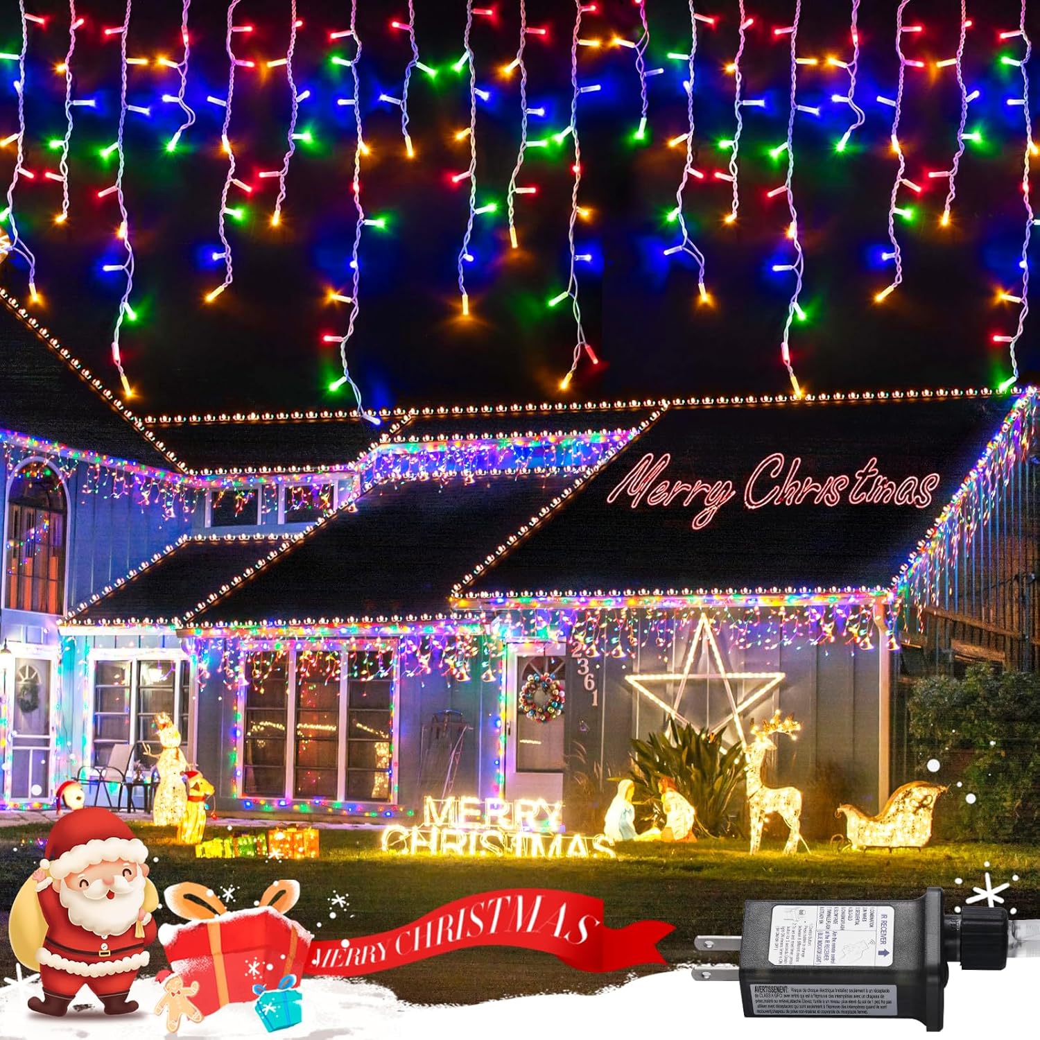 800 LED Christmas Icicle Lights for Outdoor Holiday Decor