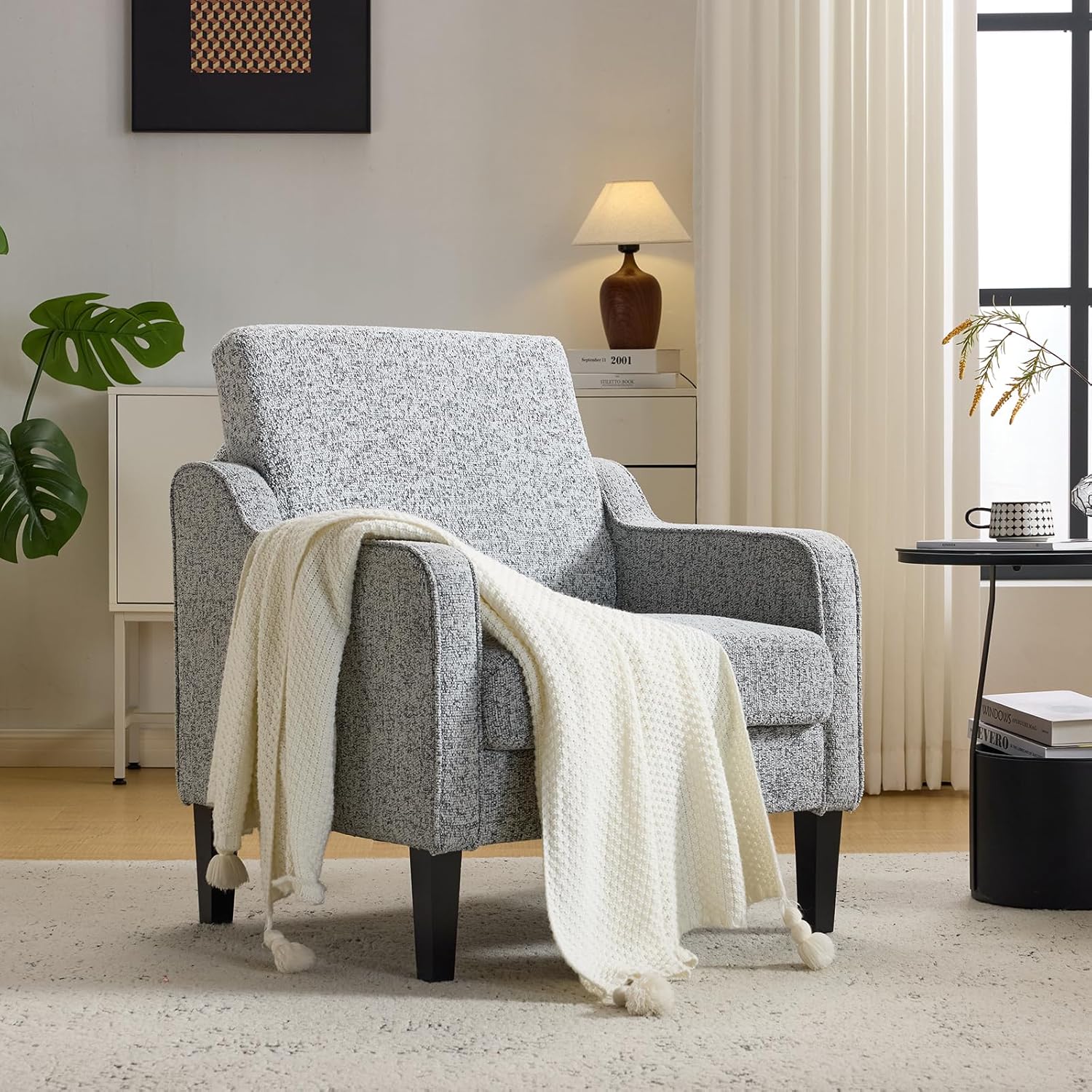 VINGLI Accent Chair for Living Room - Comfy Mid Century Design