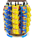 Chip Rack Display Stand 5 Tier 40 Clips - Rotating Snack Organizer