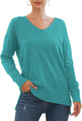 Jouica Women's Casual Lightweight V Neck Batwing Sleeve Sweater