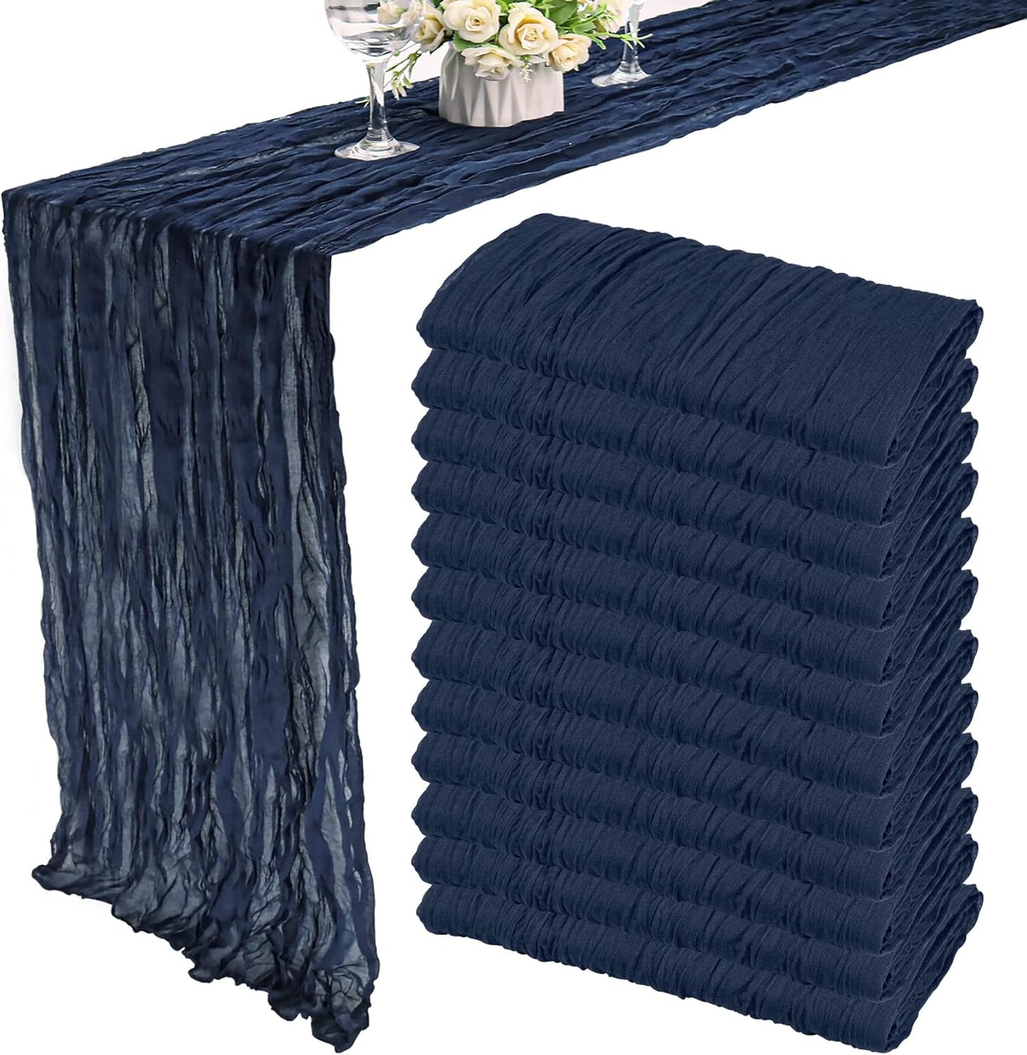 12 Pack 10Ft Cheesecloth Table Runner for Elegant Events