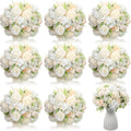 Tigeen Artificial Peony Bouquet 24 Bundles (White) - Lush Table