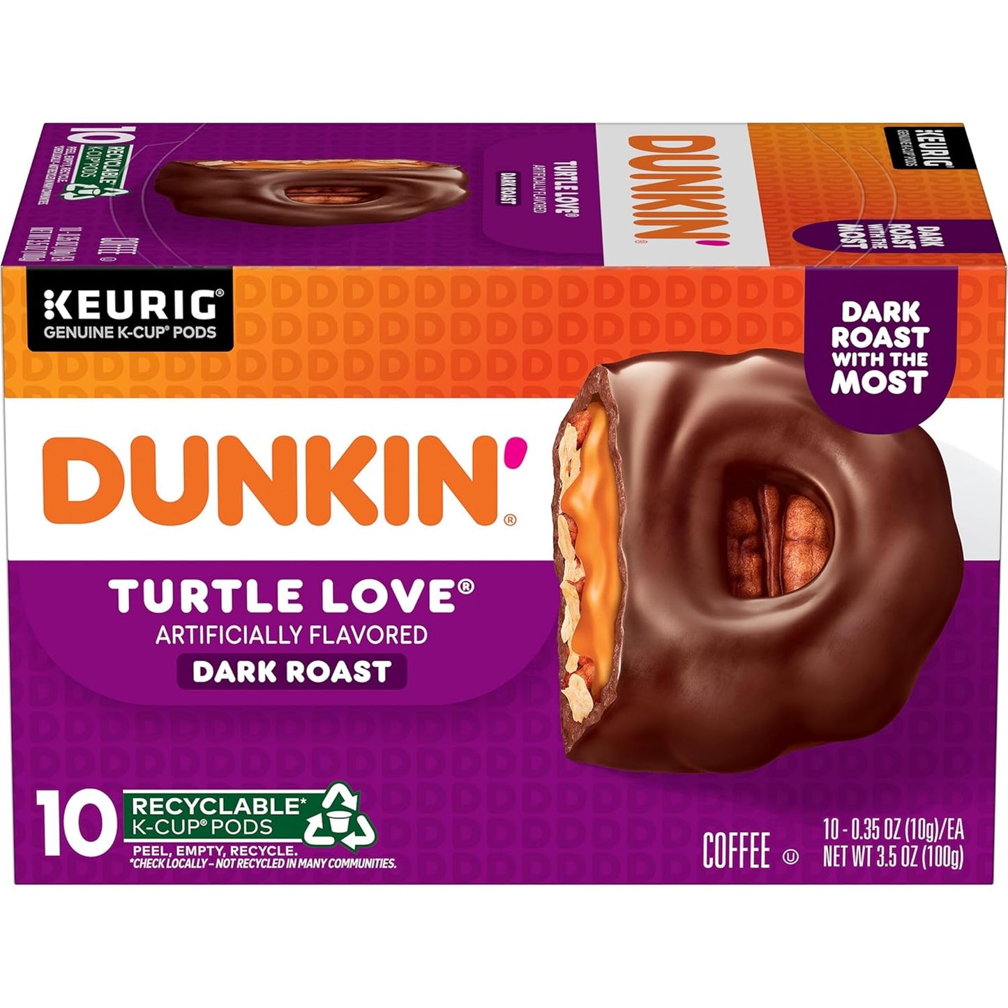 Dunkin Turtle Love Flavored Coffee K-Cup Pods for Keurig