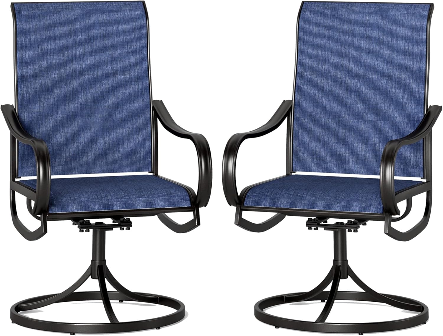PHI VILLA Outdoor Swivel Dining Chairs Set of 2 for Lawn