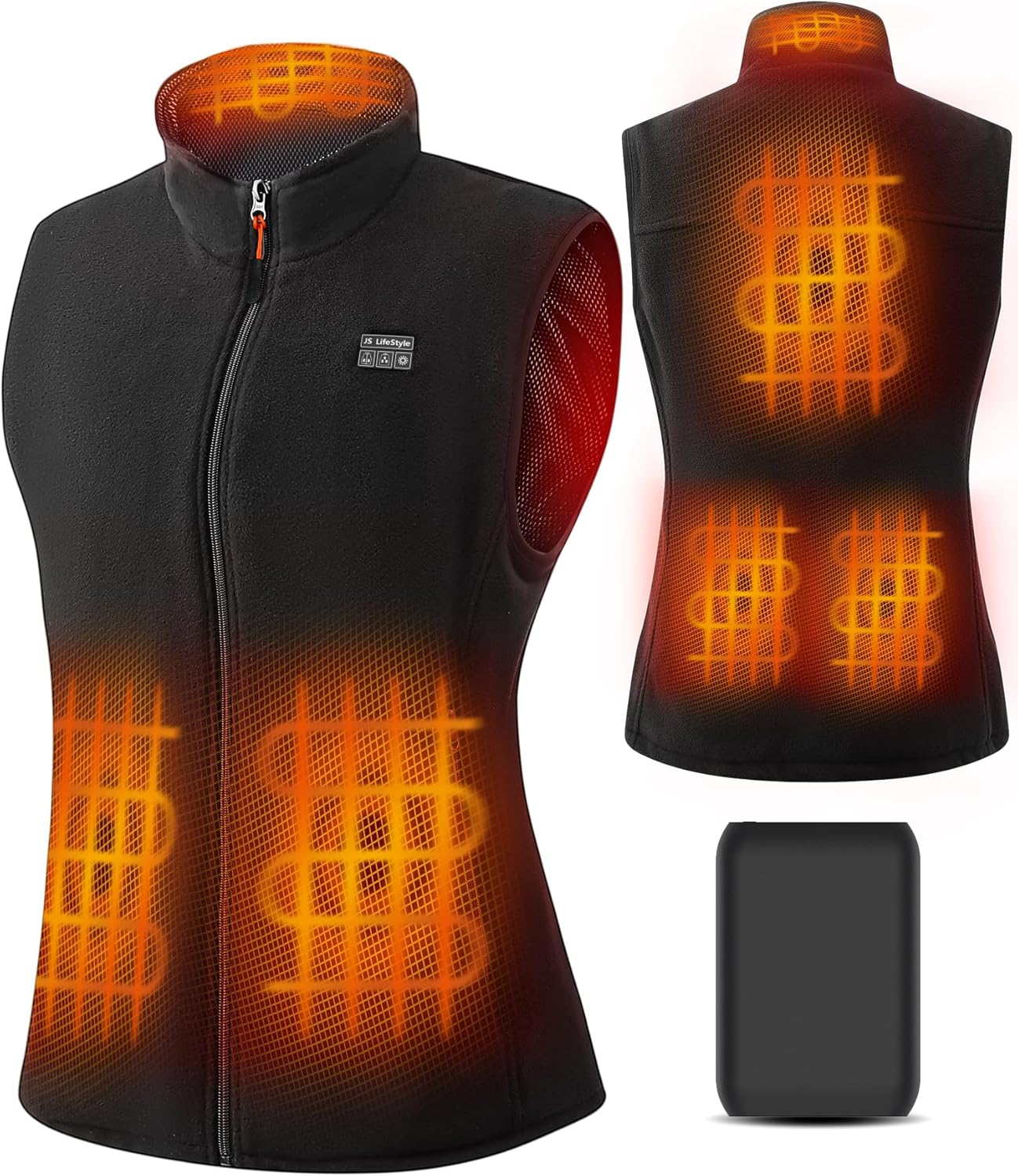 JS LifeStyle Heated Vest Jacket for Women with Rechargeable Battery