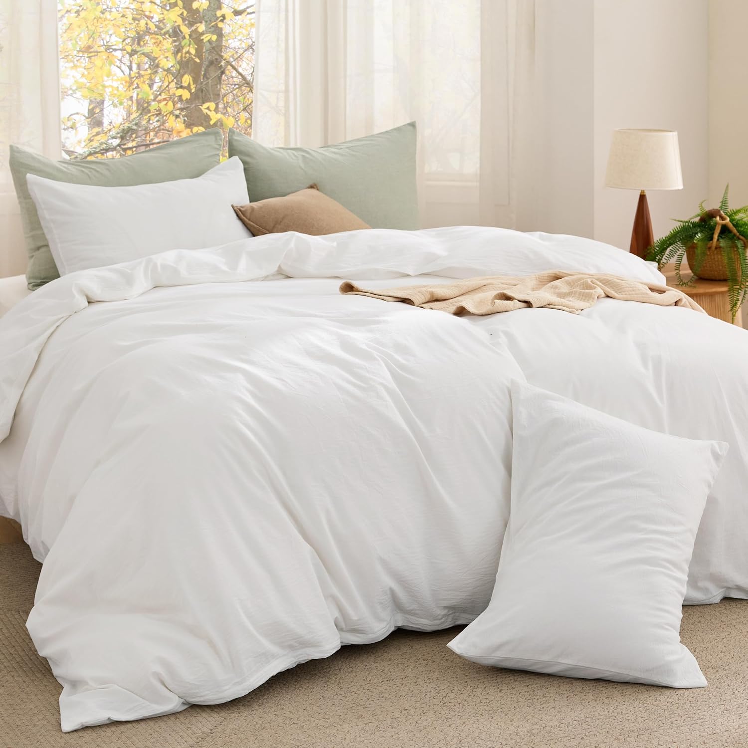 Bedsure Comforter Set Queen Size - Soft Cotton for All Seasons