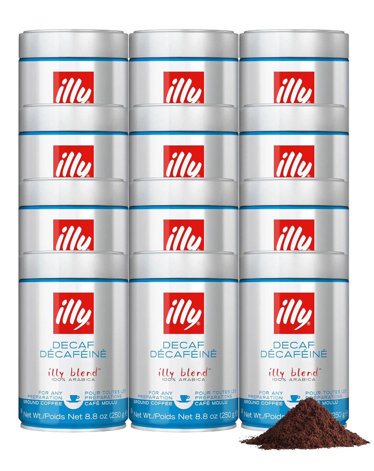 Illy Ground Espresso Coffee Decaffeinated Medium Roast 8.8oz