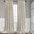 Pitalk Flax Linen Curtains 60 x 84 in 2-Panel Set - Light Filtering
