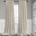 Flax Linen Curtains 108 in Long Panels - Light Filtering Semi Privacy