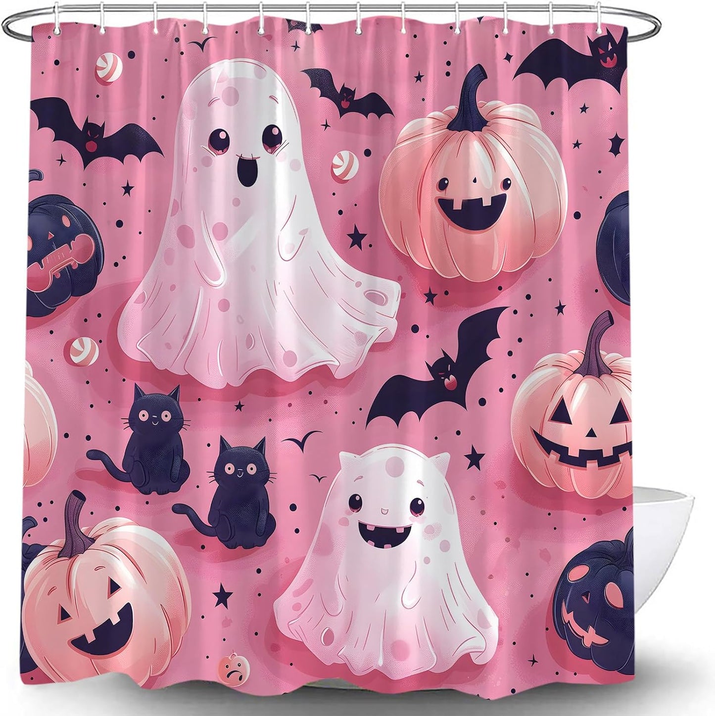 Spooky Halloween Fabric Shower Curtain - Happy Holiday Fun!