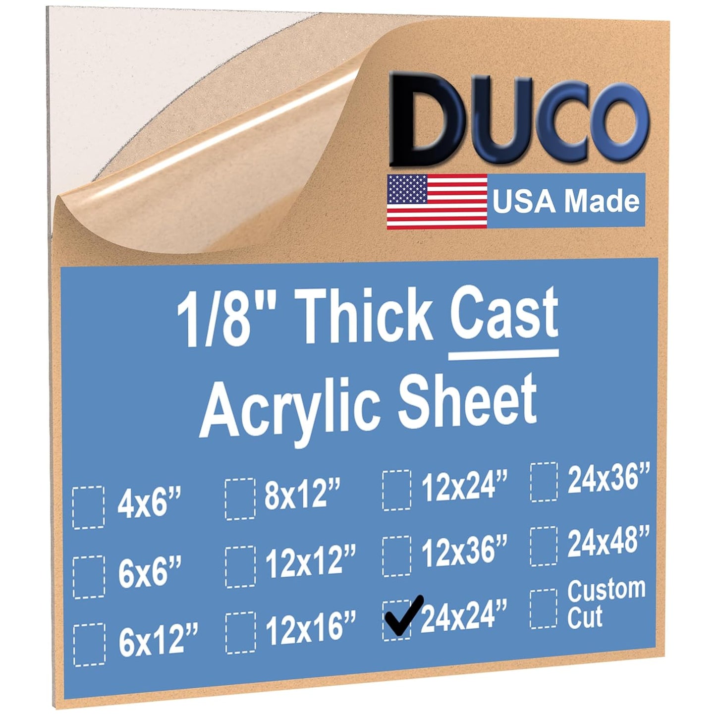 Duco USA-Made Clear Cast Acrylic Sheet for Versatile Projects