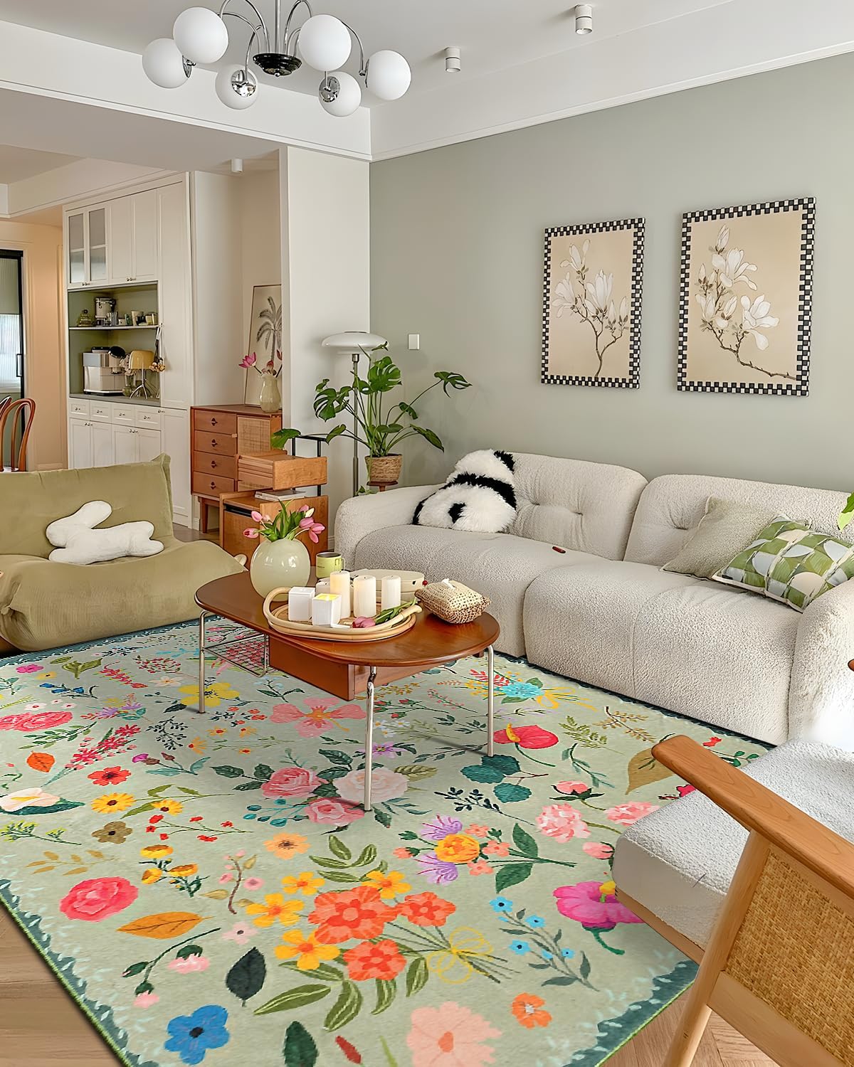 Boho Washable Area Rug 6x9 by CRYPTOLITE for Any Room