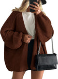 Womens Oversized Cardigan Sweaters 2025 - Lantern Sleeve Open Front