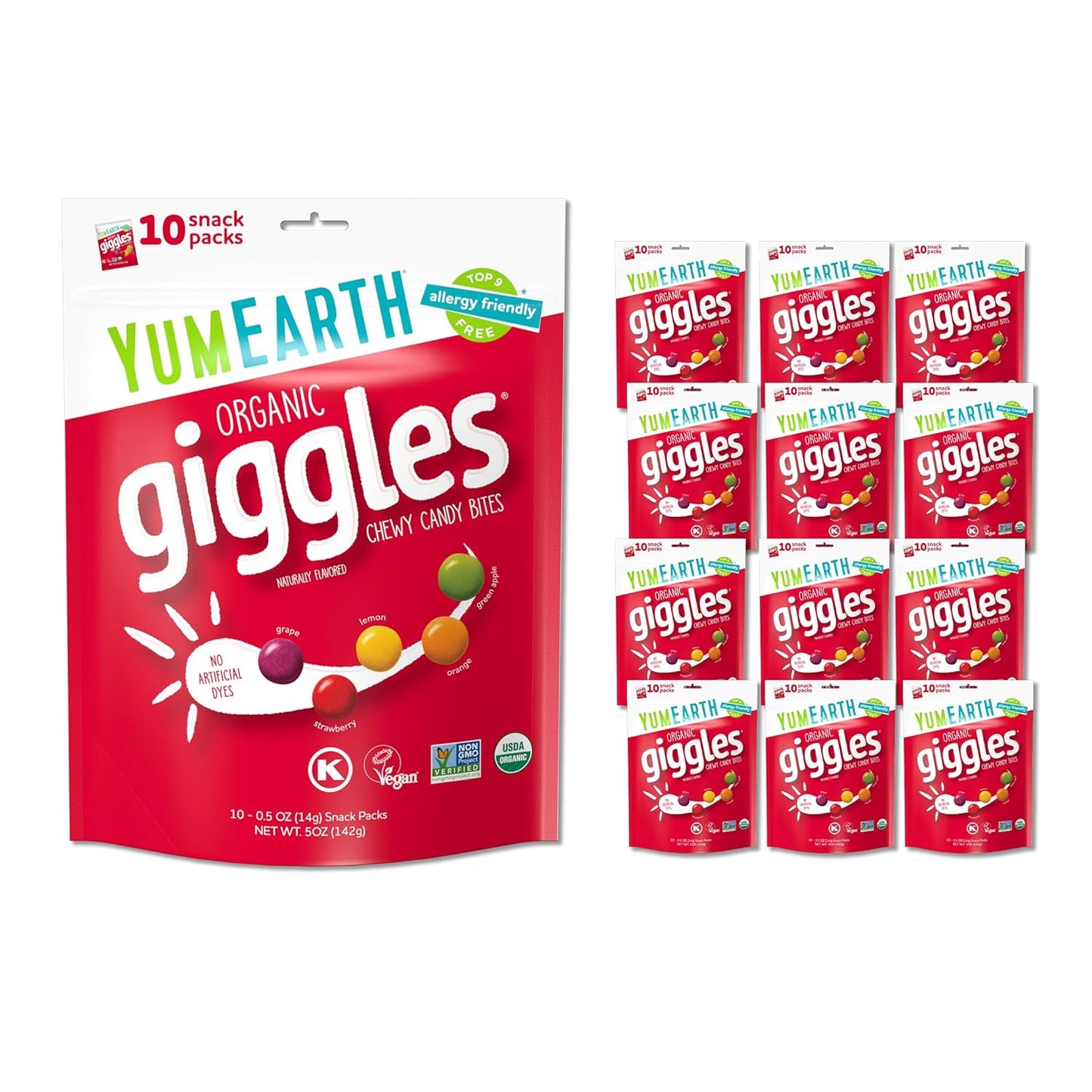 YumEarth Organic Giggles Chewy Candy - Allergy Friendly Treats
