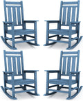 Oversized Outdoor Rocking Chair Set of 4 - Wide Seat, High Back