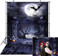 Halloween Cemetery Gate Photography Backdrop 7x10 ft - Spooky Portrait