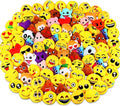 Dreampark Emoticon Party Favors 100 Pack Mini Plush Keychains - Bulk