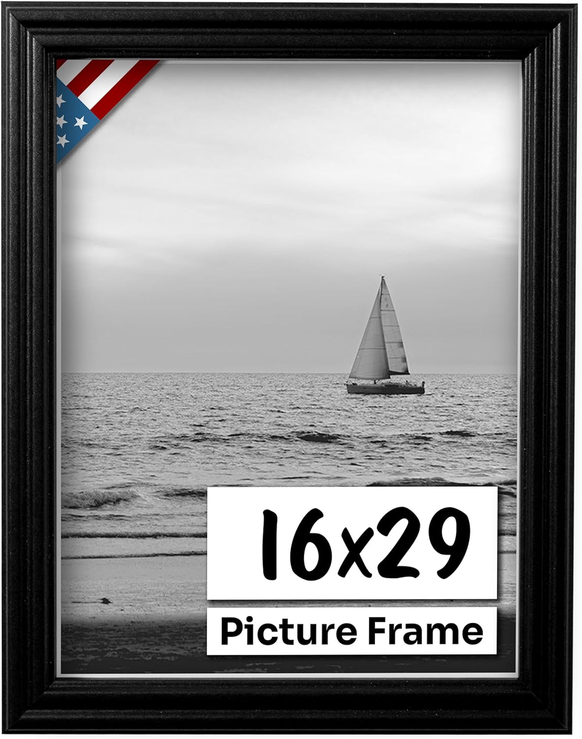 Black 16x29 Picture Frame by US Art - Handmade Quality