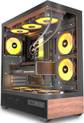 KEDIERS PC Case P6 ATX Mid Tower with 5 PWM ARGB Fans - Full-View