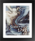 Frame Amo 17x20 Black Solid Wood Poster Frame with White Mat - Gallery
