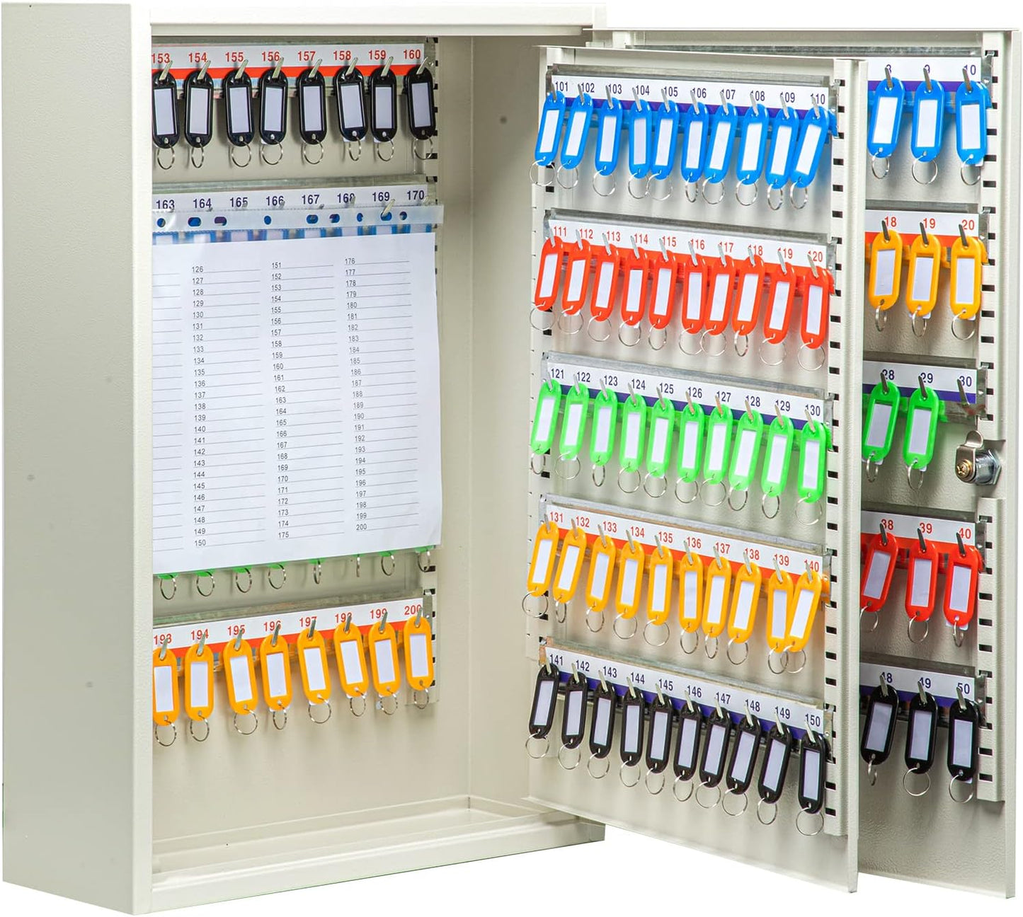 UMEKEN Key Box Wall Mount 200 Position Metal Valet Key Cabinet