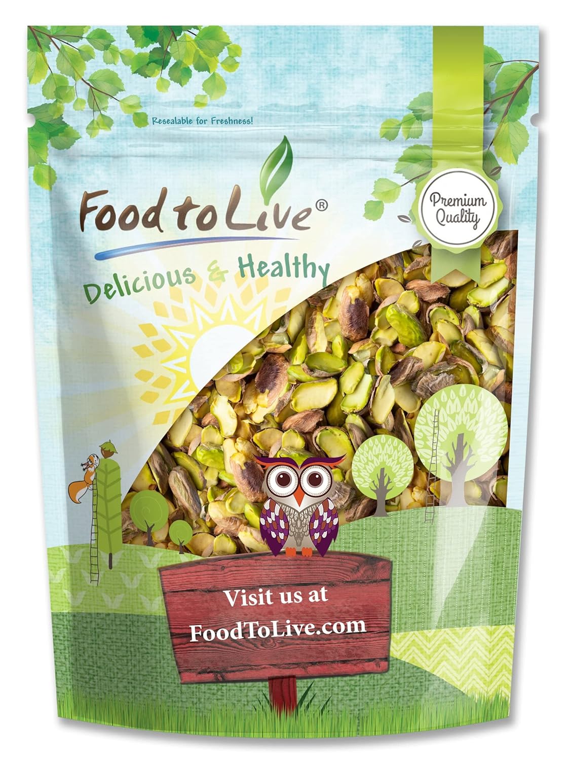 California Pistachio Halves - Raw, Unsalted, Vegan Snack Option