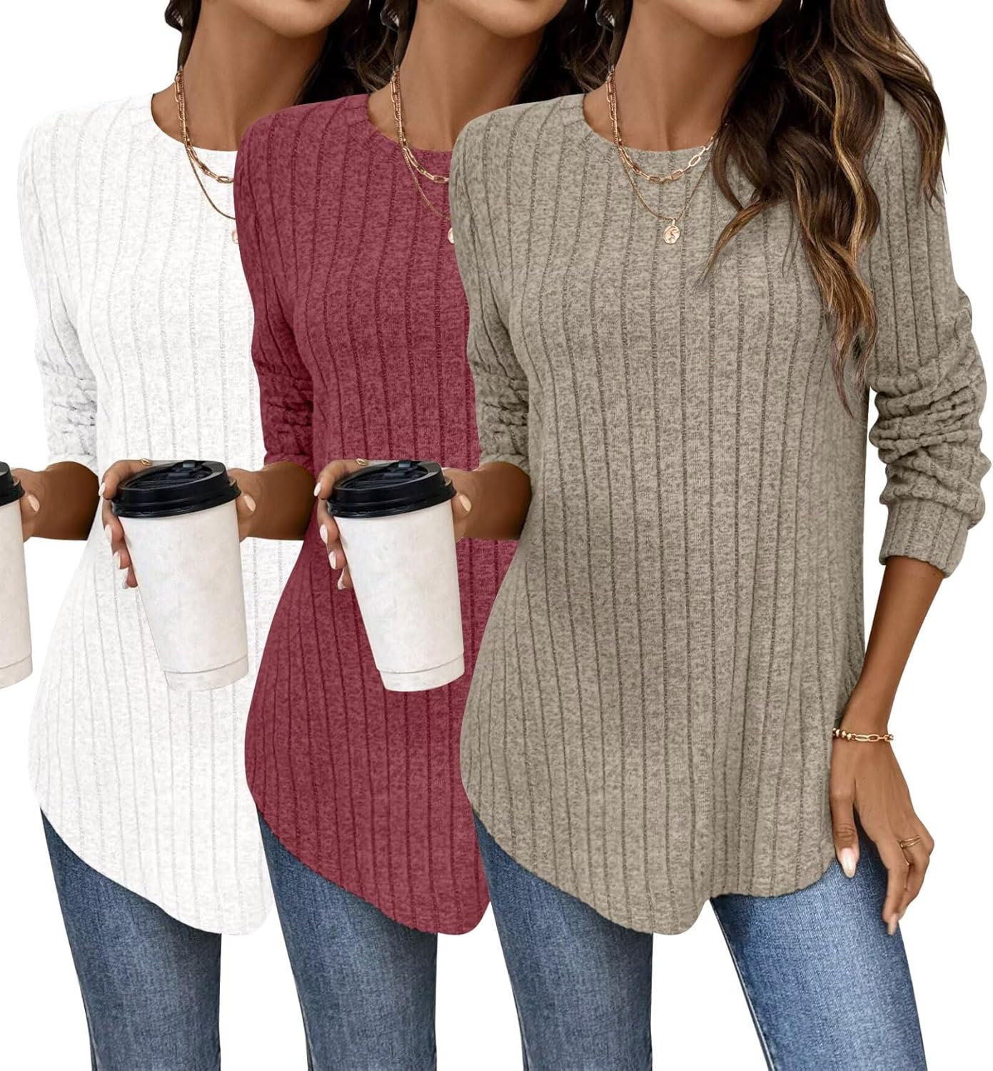 Bliwov Womens Long Sleeve Tunic Top for Casual Fall Outfits