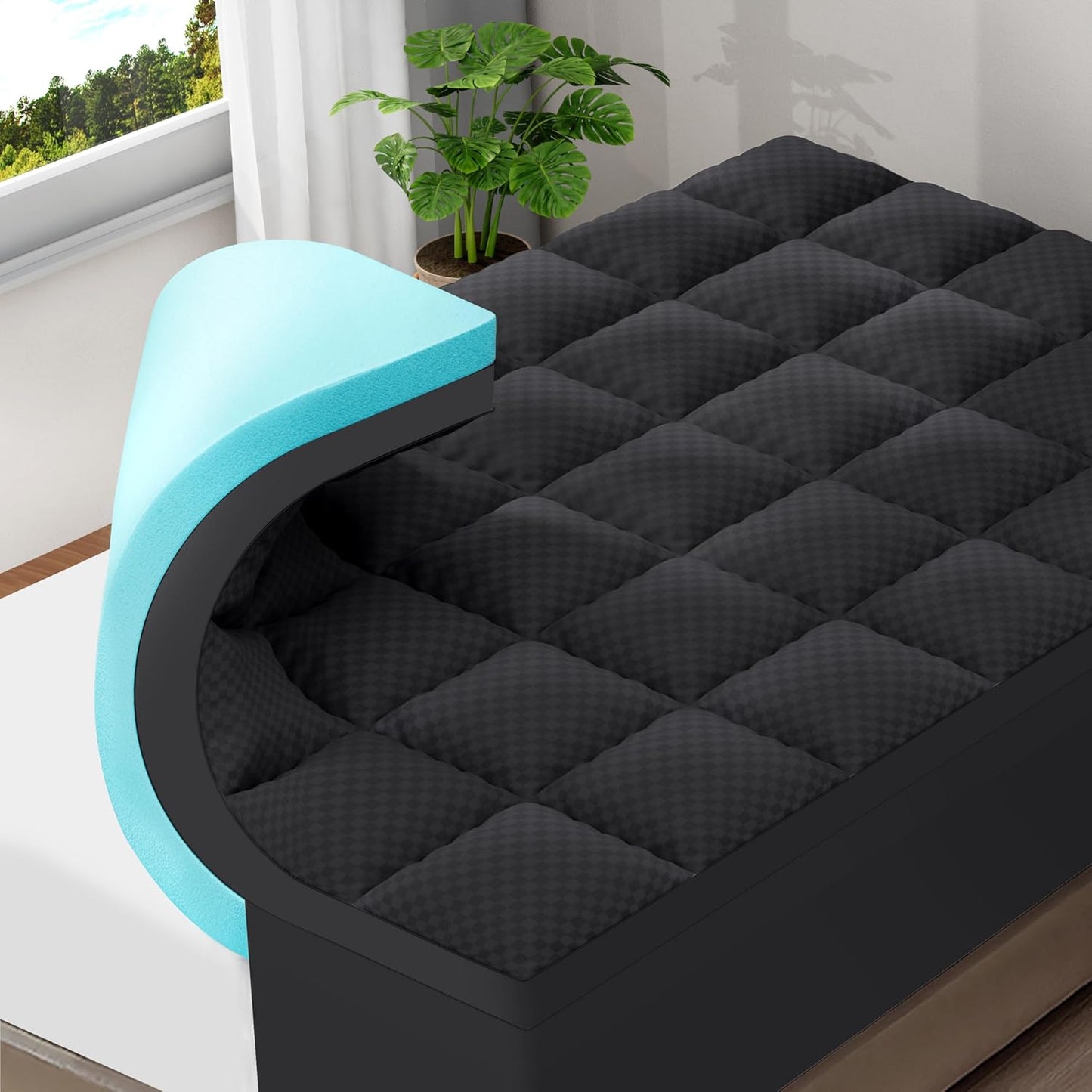 OLANLY Dual-Layer 4 Inch Full Size Memory Foam Mattress Topper