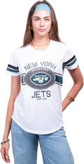 Ultra Game Womens NFL Official Soft Mesh Varsity Stripe T-Shirt