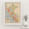 Historic Pictoric Map Peru 1962 18in x 24in - Vintage Reproduction