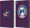 NHL Net Pattern Columbus Blue Jackets Leather iPad 10.2 Case - Wallet