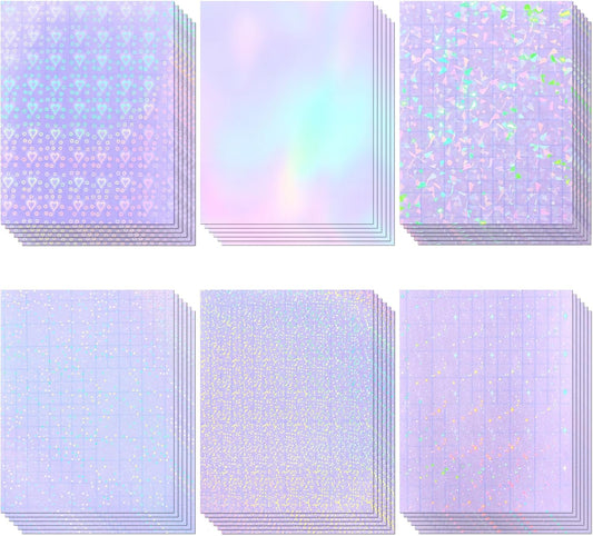 36 Sheets Holographic Sticker Paper for Waterproof Designs, Cosrk