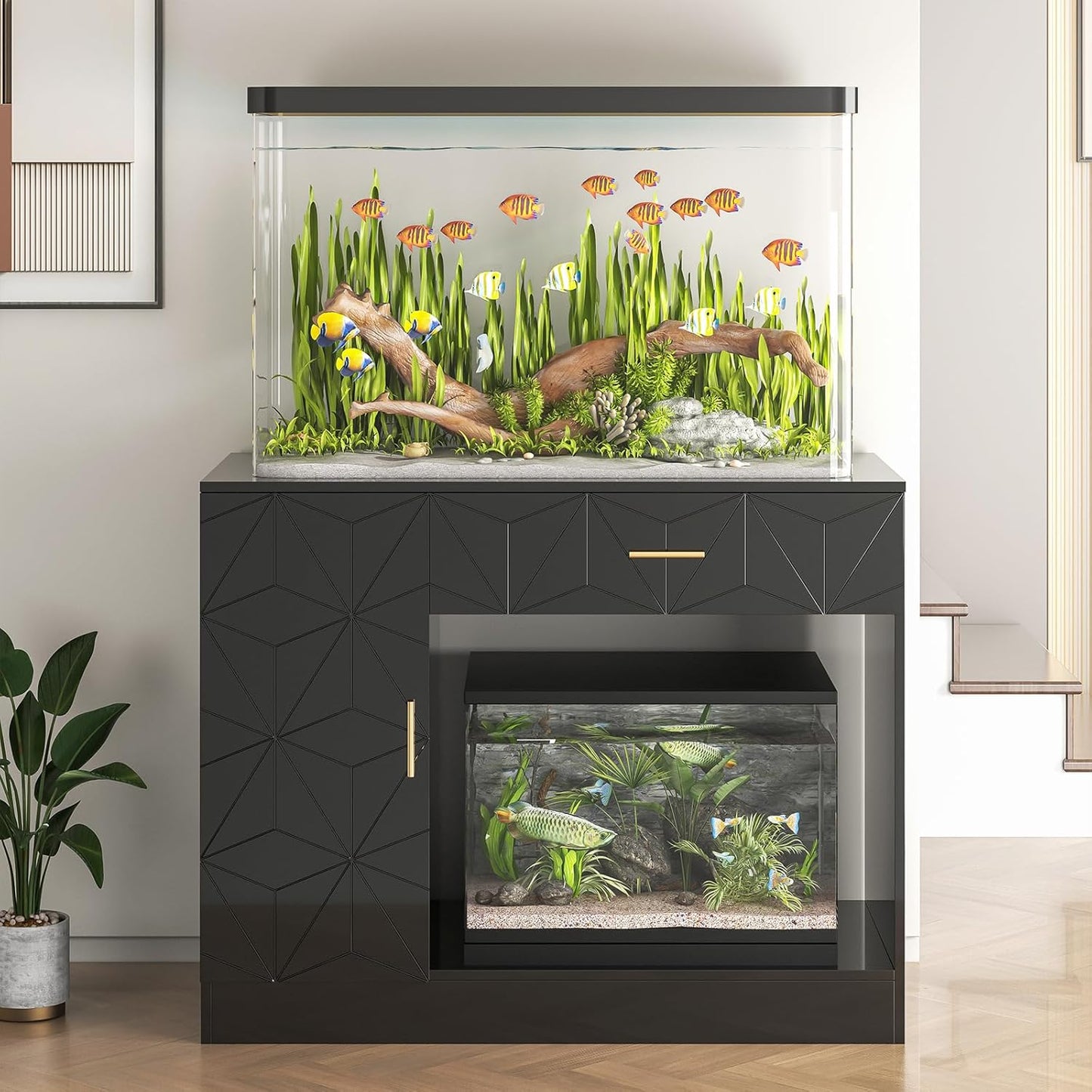 40 Gallon Fish Tank Stand with Drawer and Cabinet for Aquariums