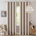 Blackout Polyester Textured Curtains 52 x 108 in - Room Darkening