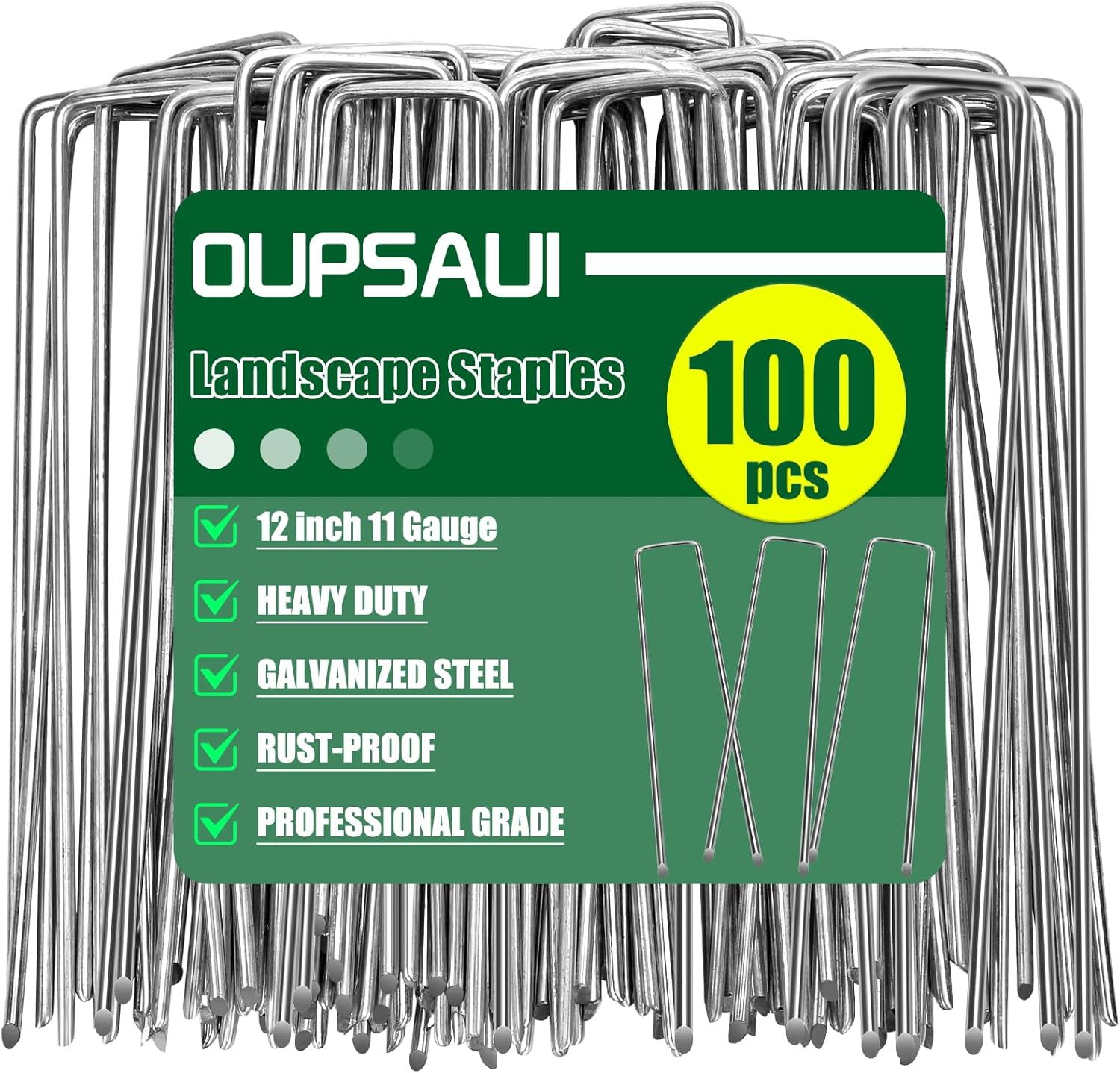 12 Inch Galvanized Landscape Staples for Garden and Decoration