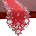 Embroidered Snowflakes Table Runner 14144 in - Festive Lace Accent