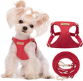 No Pull XXS Puppy Harness - Red Camellia Lightweight Vest