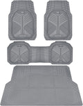 Car Floor Mats V12 Gray Heavy Duty Rubber Set - Trimmable Fit