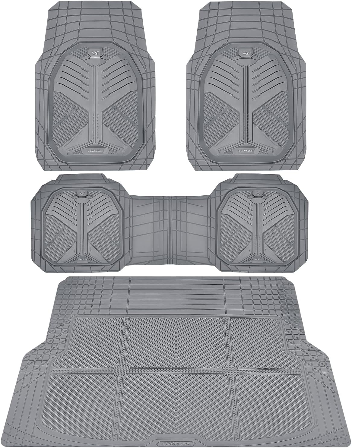Heavy Duty Rubber Car Mats with Cargo Liner for All Weather Use