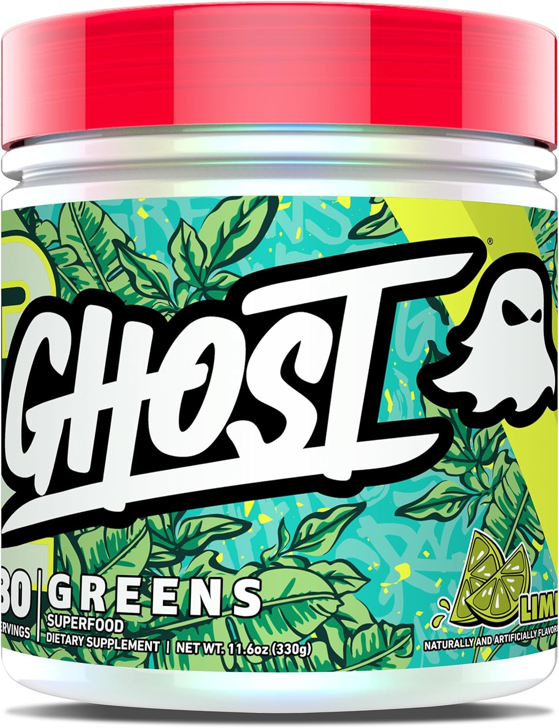 GHOST Greens Powder with 19 Superfood Greens & Reds - Lime Flavor
