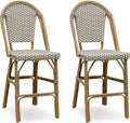 PURPLE LEAF French Counter Height Bar Stool Set of 2