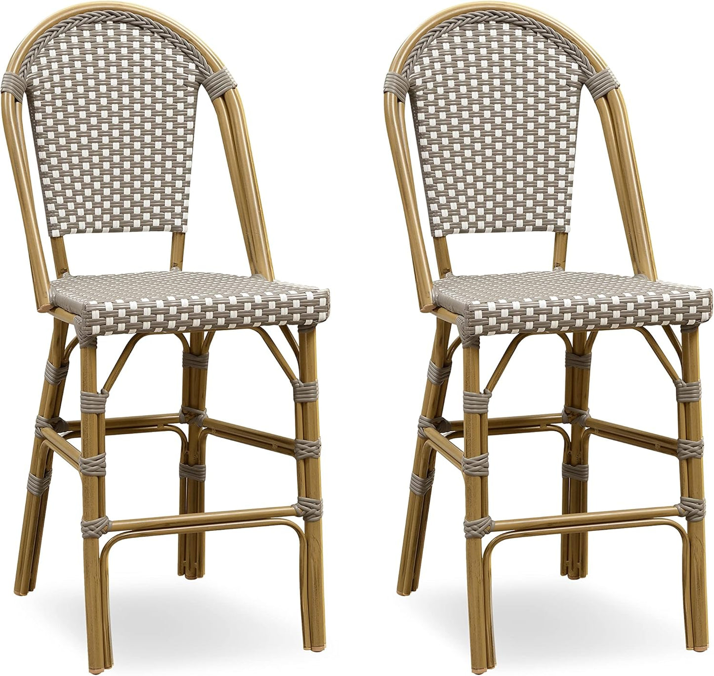 PURPLE LEAF French Counter Height Bar Stool Set of 2