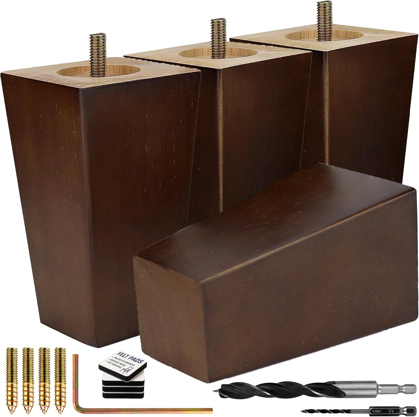 Premium Walnut Square Furniture Legs for All Your Needs