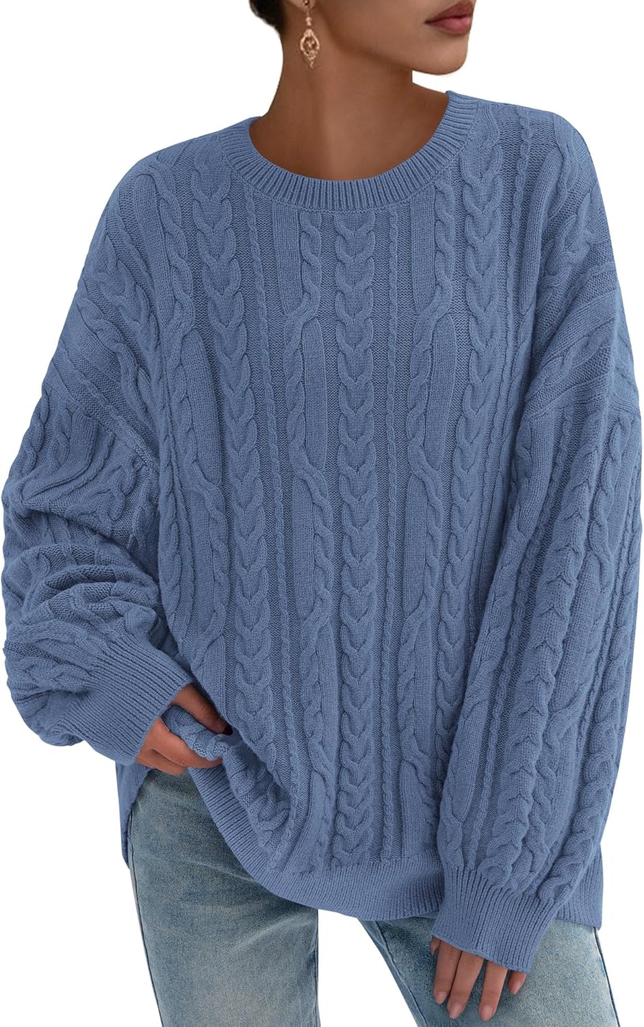 KIRUNDO Oversized Cable Knit Sweater for Women in Fall 2025