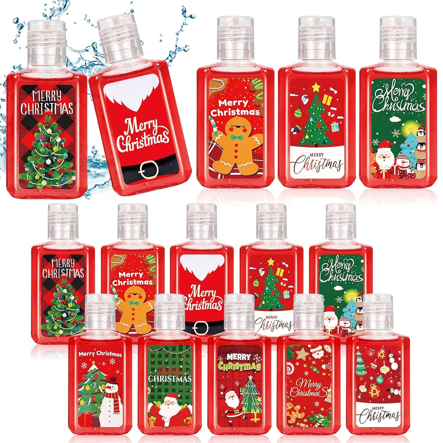 50 Pcs Christmas Mini Hand Sanitizer Set for Holiday Gifting