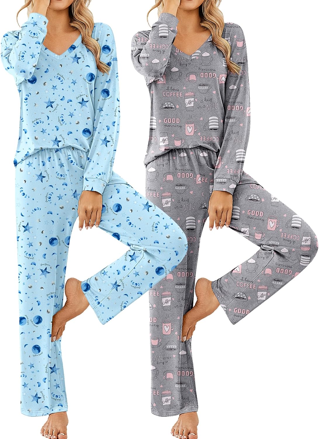 Ekouaer Womens 2 Pack Pajama Sets for Ultimate Comfort
