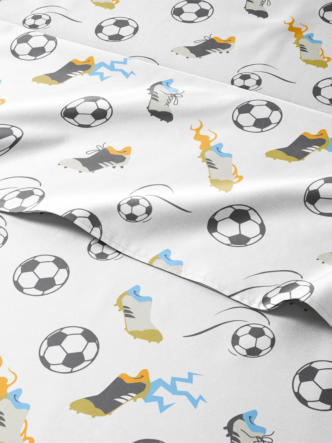 Kids Twin Size Soccer Bed Sheets Set - Fun, Soft & Cozy Bedding